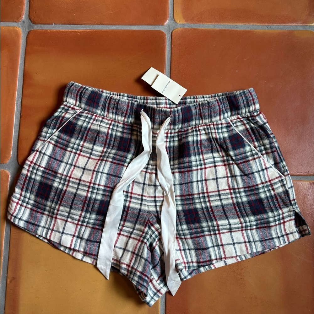 Abercrombie & Fitch Plaid Boxer Shorts Pajama Bottoms Womens New With Tags